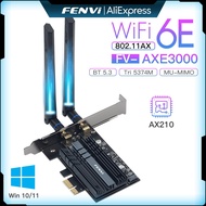 Fenvi 5374Mbps WiFi 6E Intel AX210อะแดปเตอร์ WiFi ไร้สาย802.11AX 2.4G/5g/6GHz สำหรับบลูทูธ5.3 AX200ไ