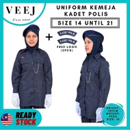 BAJU UNIFORM KADET P0LIS SEKOLAH | FREE 2 LOGO I PERSATUAN KOKURIKULUM SEKOLAH | COMBO BERET KP