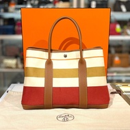 全新HERMES GARDEN PARTY 36 拼色帆布金棕togo皮肩帶 #GP36 #BRAND NEW #香榭站正品