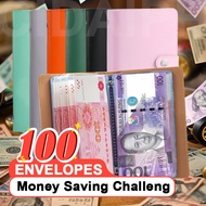 A6 PU Leather Challenge Notebook Ipon Planner 50 pages 100 Envelopes Money Saving  Binder cash stora
