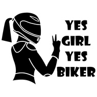 1 YES Sticker YES BIKERGirl Car Motorcycle Vinyl Sticker and Waterproof Vehicle Accessory Sticker