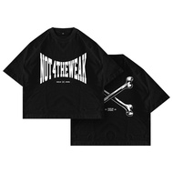 HITAM Fakelab Boxy Not 4 The Weak Black Tshirt / Ts Black Bone / Kaos Hardcore N4TW
