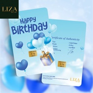 LIZA EMAS 999.9 Gold Bar Happy Birthday 0.10gram
