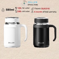 Diller D9325 Thermos, 580ml Capacity, Tea Filter With Pot, Hot And Cold