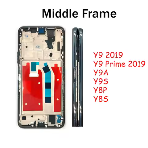For Huawei Y9 Y9a Y9s Y8p Y8s Prime 2019 Middle Frame Housing LCD Front Bezel Plate With Side Button
