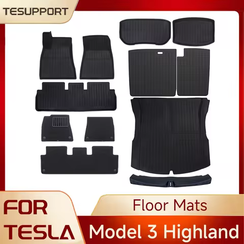For Tesla Model 3 Highland Accessories Floor Mats Cargo Liner Waterproof Anti-slip Trunk Mat TPE Pad