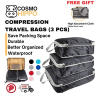 [SG Stock] Compression Travel Bag Luggage Backpack 3 Pcs Set Space Saver