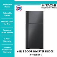 HITACHI 601L 2 DOOR INVERTER REFRIGERATOR R-V710P7M-1 (BLACK) [READY STOCK]-HITACHI WARRANTY MALAYSI