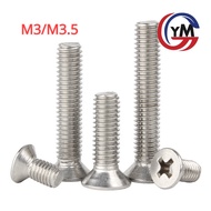 [YMH] M3/m3.5 Phillips Countersunk Screw 304 Stainless Steel Flat Screw Extended Small Screw Machine