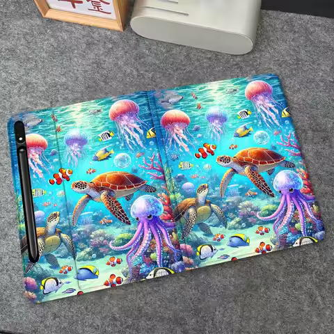 Ocean Turtle Anime For Samsung Galaxy Tab S6 S8 S9 S10 Lite FE 10.4 11 Inch 2022 2024 Tablet Case