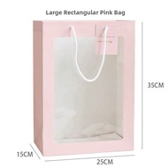Trendy Flower Bouquet Transparent Window Handheld Gift Bag Birthday Present 520 Gifts Display Bag fo