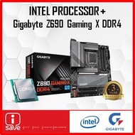 Gigabyte Z690 Gaming X DDR4 Z690 LGA1700 Motherboard + Intel 12TH GEN / 13TH GEN CORE I3 / I5 / I7 /