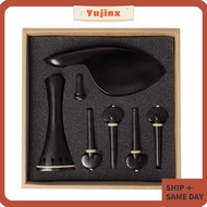 YUJINX violin tailpiece Set, 4/4-3/4 Size Ebony Material Violin Accessory Parts Set, Professional Co