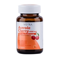 VISTRA Acerola Cherry 1000 mg 100 เม็ดวิสตร้า อะเซโลร่า เชอรี่ สารสกัดนำเข้าจากประเทศสวิตเซอร์แลนด์