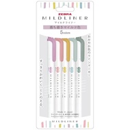 Zebra Highlighter Mile Liner Calm & Mild 5-Color Set WKT7-5C-OT【Direct from japan】