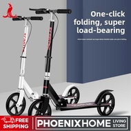 PNXY Large Wheel Foldable Kick Scooter – Adult & Teen Handbrake For City Commuting, Campus