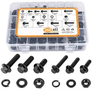 260-piece flange bolt and nut set - Dimensions M6 to M8 12mm to 30mm grade 10.9 alloy steel zinc bla
