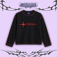 LONGSLEEVE BOXY T-SHIRT | "AEGIS PULSE" BLACK | AETHERMARZ