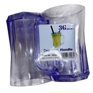 3G MINJO 2pcs Cawan Air | Gelas Air Buah | Cup With Handle 80mm x 128mm.