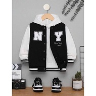 HITAM Jacket Sweater hodie Kids varsity baseball NY model Jacket varsity Button Hat Thick Velvet Mat