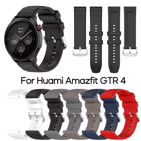 Silicone Band Strap for Amazfit GTR 4 Smart Watch Bracelet Replacement Wristband Belt Adjustable Wri