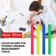 30cm Candy Color Ruler Multifunctional Student Straight Ruler Drawing Stationery A2e9
