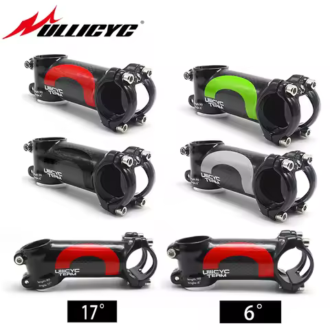 new arrive Ullicyc 5 color alloy + 3k carbon 6 degree 17 degree stem mountain bike road bike stem fr
