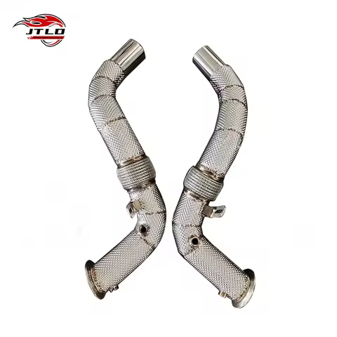 JTLD Decat Exhaust DownPipe FOR BMW X6 G06 M50I N63 with heat shield Stainless steel