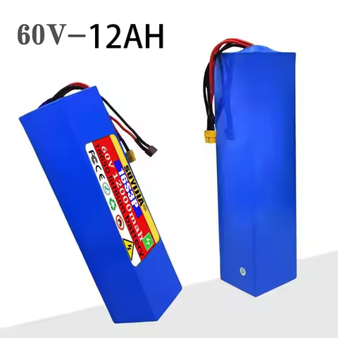 New 60V 12Ah battery 12000mah 18650 16S3P 15000mAh 2000W high-power lithium battery with built-in BM