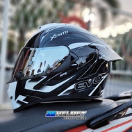 EVO GT-PRO XENITH (Black/White) FULL FACE - DUAL VISOR (with FREE Clear Lens)