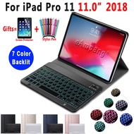 ! 7 Backlit Keyboard Case for Apple iPad Pro 11 Case A1980 A1979 A1934 A2013 Cover Slim Leather Bluetooth Keyboard