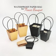 Waterproof Flower Bouquet Bag / Kraft Paper Bag for Flower Bouquet / Black Waterproof Gift Paper Bag