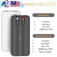 Orsen by Eloop E33 10W 10000mAh Powerbank with built in Cable Type C &amp; iP Powerbank With Cable