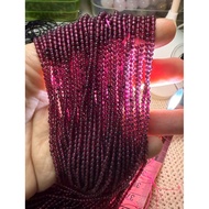 Natural Garnet 2mm Beads Semi Finished DIY Manik Delima 2mm