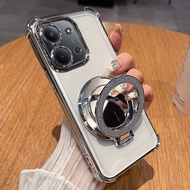 Case for POCO C85 Plating Glitter Mirror Holder Silicone Shockproof Airbags Case for POCO C 85 Funda