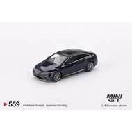 MINI GT 1/64 559 MERCEDES-BENZ EQS 580 4MATIC NAUTICAL BLUE METALLIC