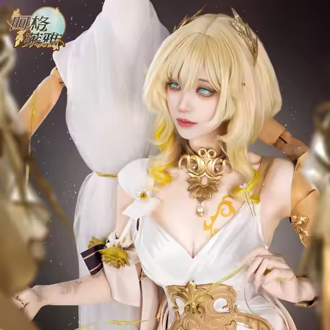 Aglaea Cosplay Costume Game Honkai: Star Rail DokiDoki-SR HSR Women Golden Wig Halloween Party Dress