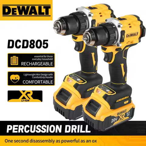 2025 DEWALT DCD805 20V Power Tools Brushless Impact Drill Cordless Electric Screwdriver Multi-Functi