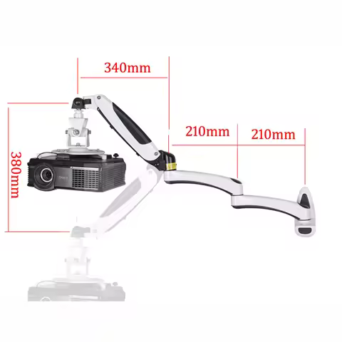 PR03W-L universal projector wall mount gas spring Full Motion 0-6.5kg long three section arm holder 