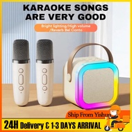 【SG 24H SHIP】Wireless Karaoke Speaker With Karaoke Bluetooth Microphone Home KTV Karaoke Machine RGB