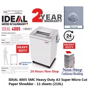 IDEAL 4005 SMC 0.8 x 5mm Oiler Heavy Duty A3 Super Micro Cut Paper Shredder - 11 sheets (210L)