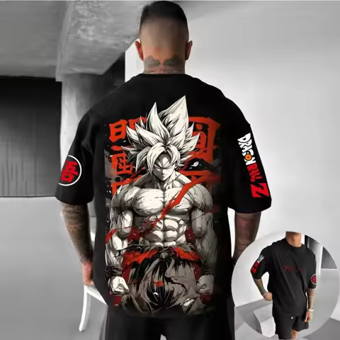 2026 New Summer Dragon Ball 40th Anniversary Anime Wukong Print 3D Flower Fashion T-shirt Plus Size 