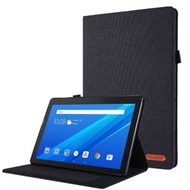 全城熱賣 - 適用於 聯想 Tab M10 布紋+TPU平板保護殼 帶名信片卡夾（黑色）