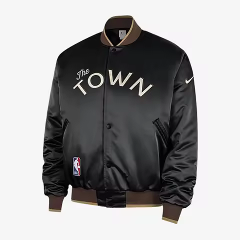 Nike Authentic NBA New Men's Black Brown Ball Sports Warm Baseball Jacket HQ5764-010