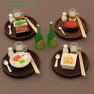FBSG 7PCS Doll House Accessories 1:12 Dollhouse Miniature Eel Rice Caviar Sake Lamian Noodles Kitche