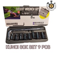 MATA 9 PCS SOCKET WRENCH SET FIT 8-19MM AND GOOD SHOCK WRENCH SET 9 PCS 1/2" SOCKET WRENCH SET