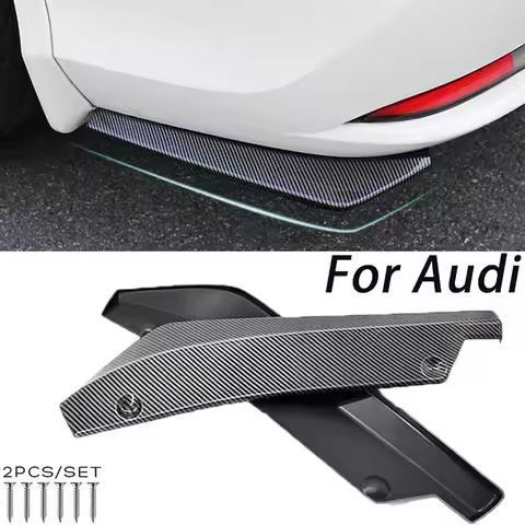 2PCS Rear Bumper Lip Wrap Splitter Side Spoiler Diffuser Canards Valance For Audi S3 S4 A3 A4 B7 B8 