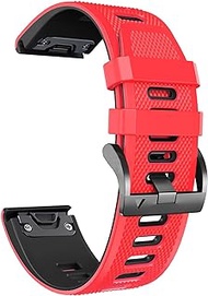 GANYUU Watchband For Garmin Fenix 7 7X 6 7X 3HR 935 Enduro Silicone Band Fenix6 Fenix5 Watch Easyfit Wrist Strap 22/26mm Correa (Color : Red, Size : 26mm Garmin Enduro)