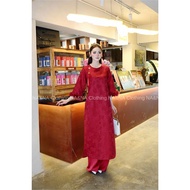 Modern red ao dai Set NA&NA Clothing brocade AD017 ao dai vietnam ao dai set