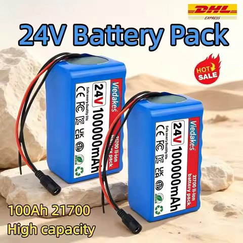 🔋VIEDAKES Brand New 24V 100Ah 7S3P 18650 Battery Pack Lifepo4 24V Batteries Power Bank High Capacity